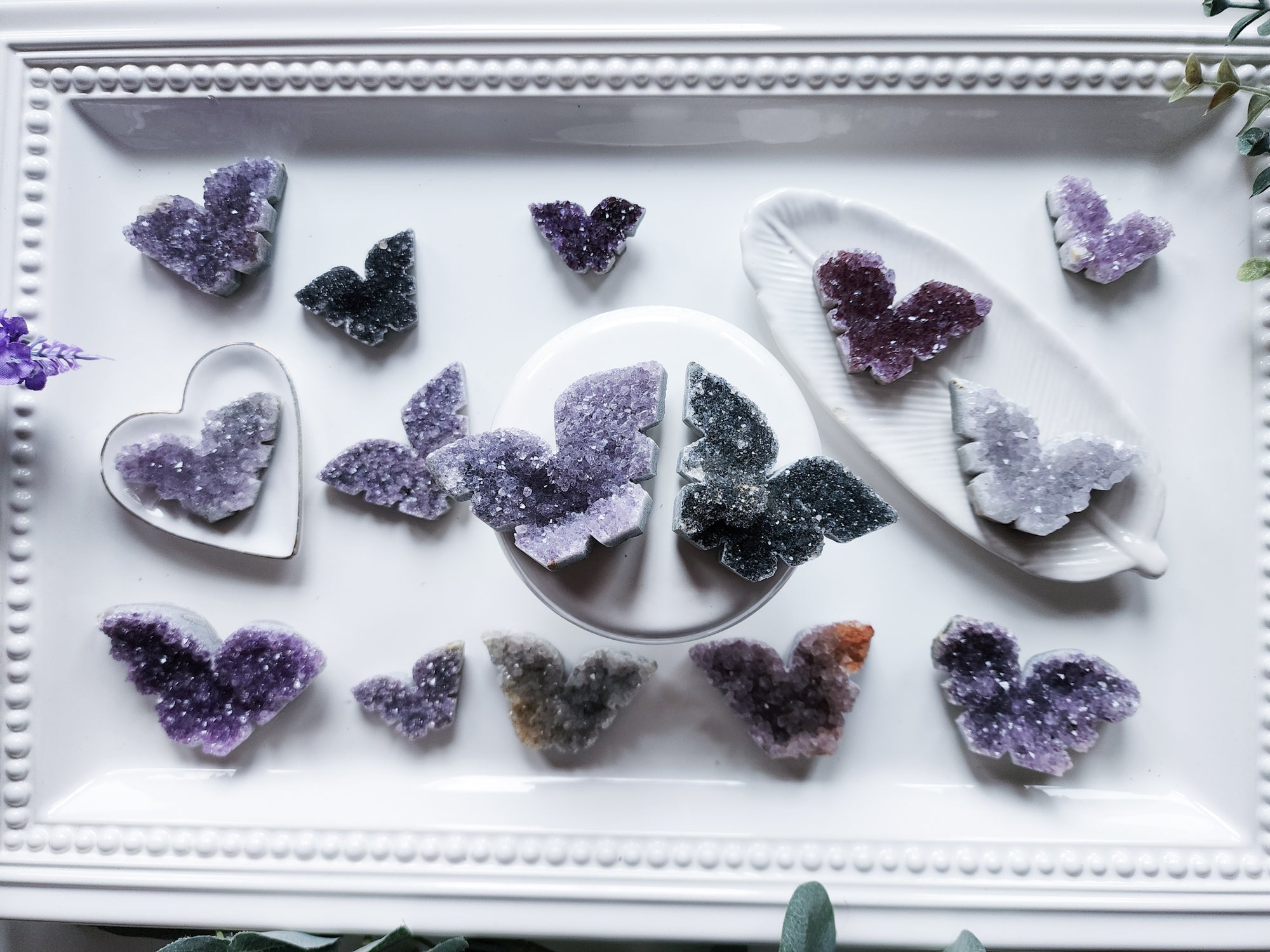 Mini Geode Amethyst Butterfly