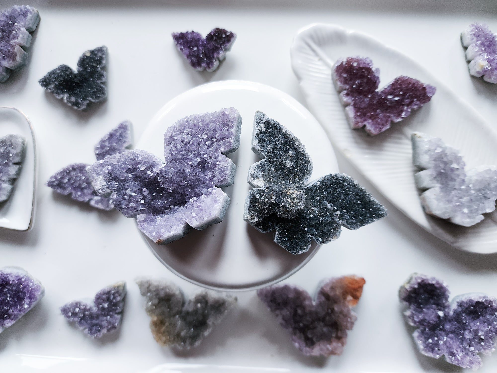 Mini Geode Amethyst Butterfly