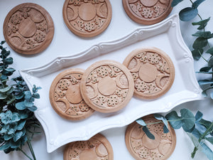 Triple Moon Wood Incense Burner