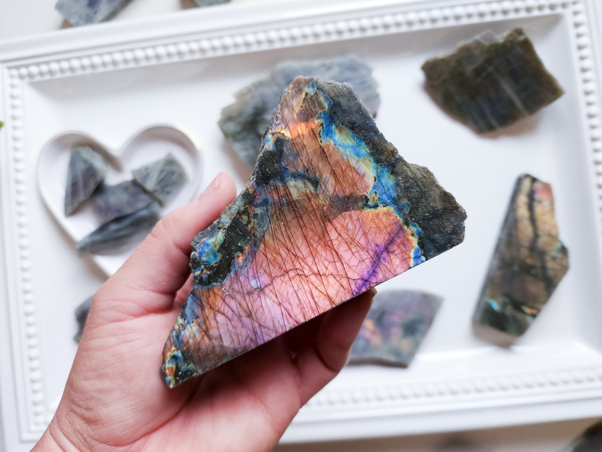 Labradorite Free Form Raw & Polished || Grade A Purple Pink & Sunset Flash