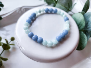 Green Angelite & Blue Angelite Bracelet || Reiki Infused