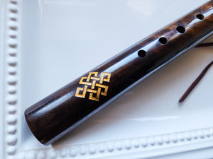 18" Hand Carved Rosewood Single Flute ||  G Note 440 Hz