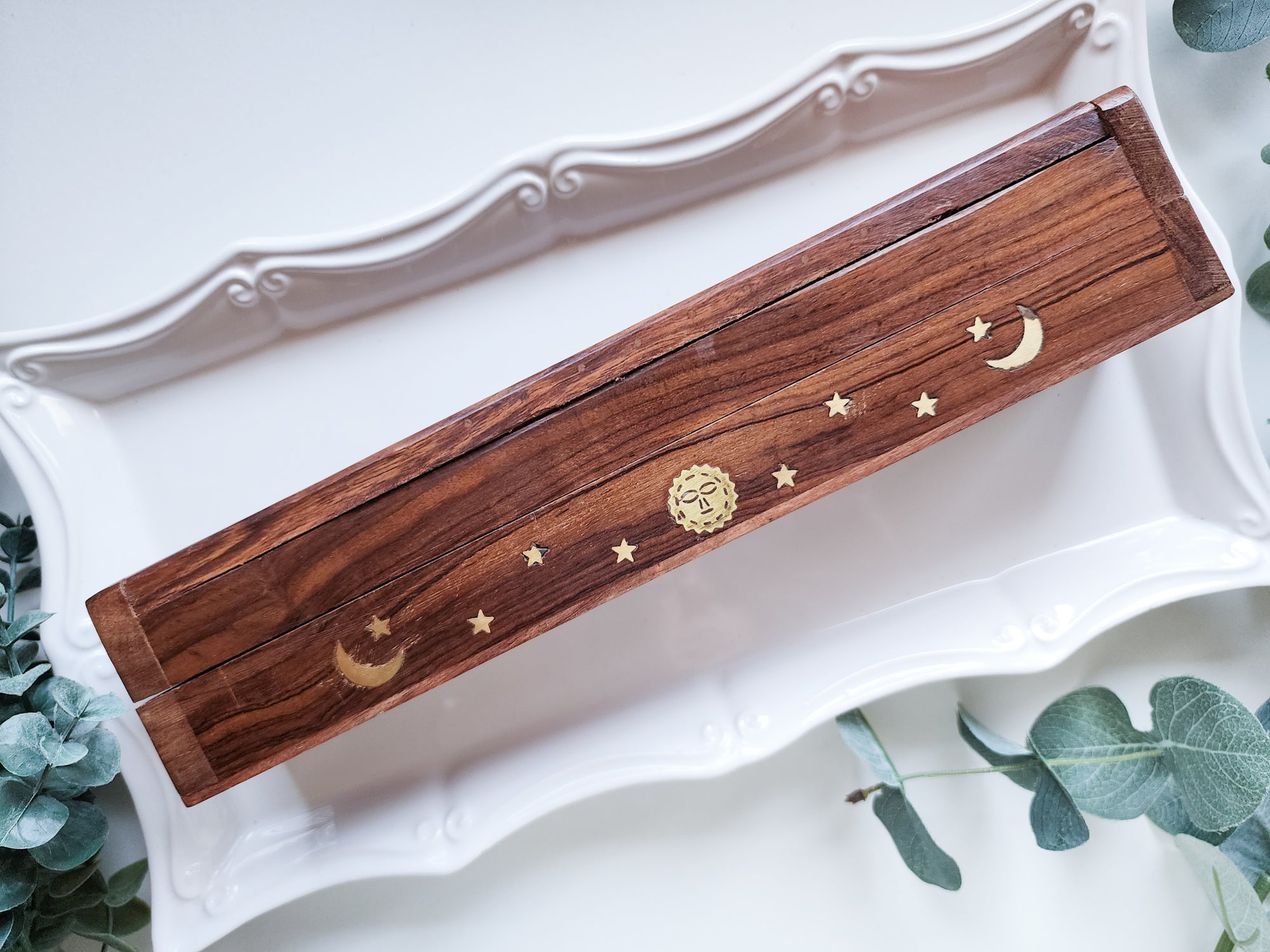 Celestial All-in-One Wood Incense Box Burner