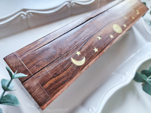 Celestial All-in-One Wood Incense Box Burner