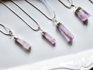 Kunzite Point Sterling Necklace