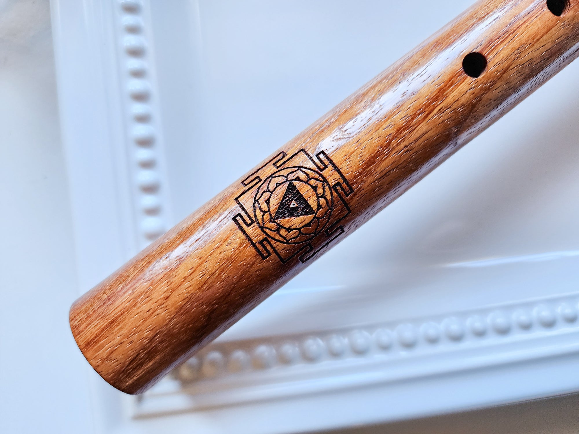 21" Hand Carved Ulin Wood Single Flute || F Note 440 Hz