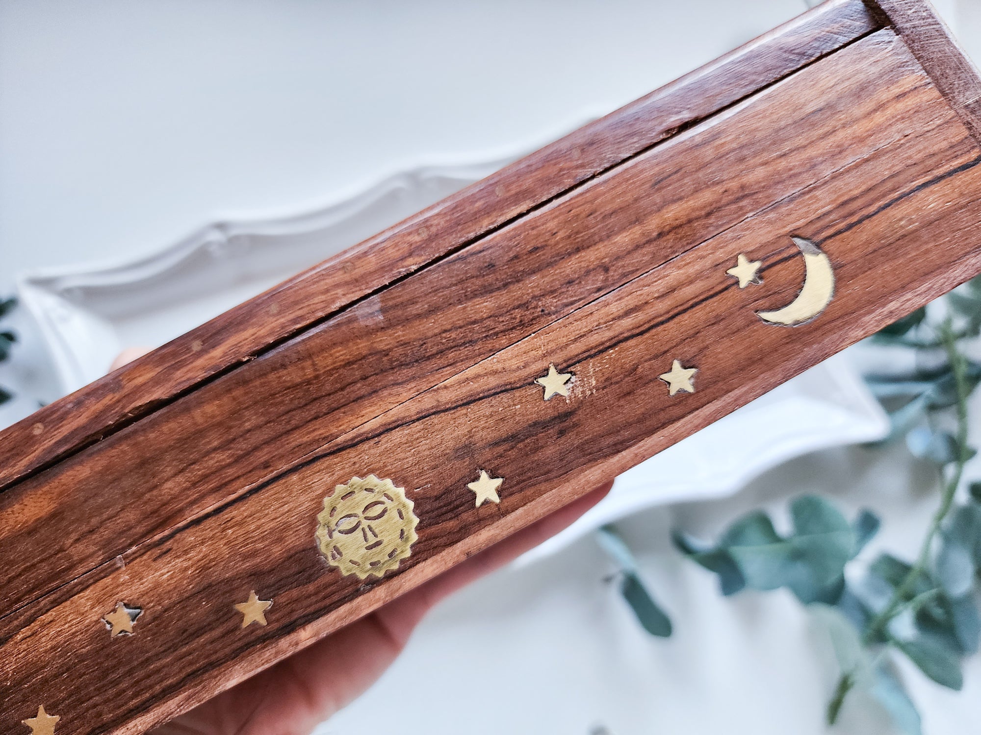 Celestial All-in-One Wood Incense Box Burner