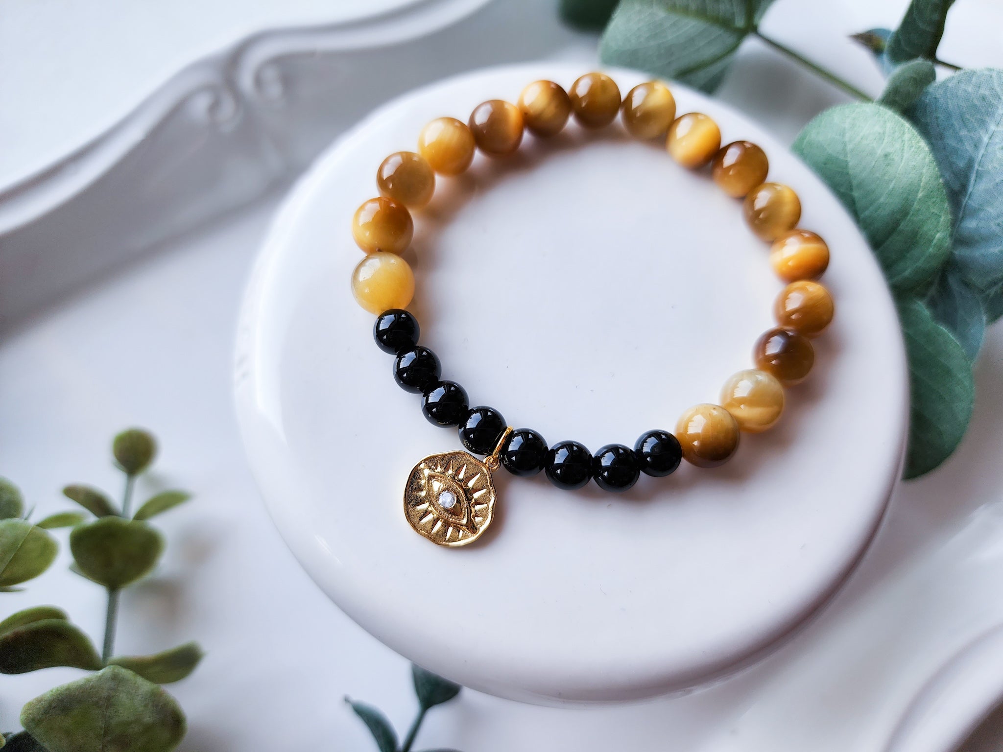 Tiger eye online charm bracelet