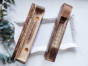 Celestial All-in-One Wood Incense Box Burner