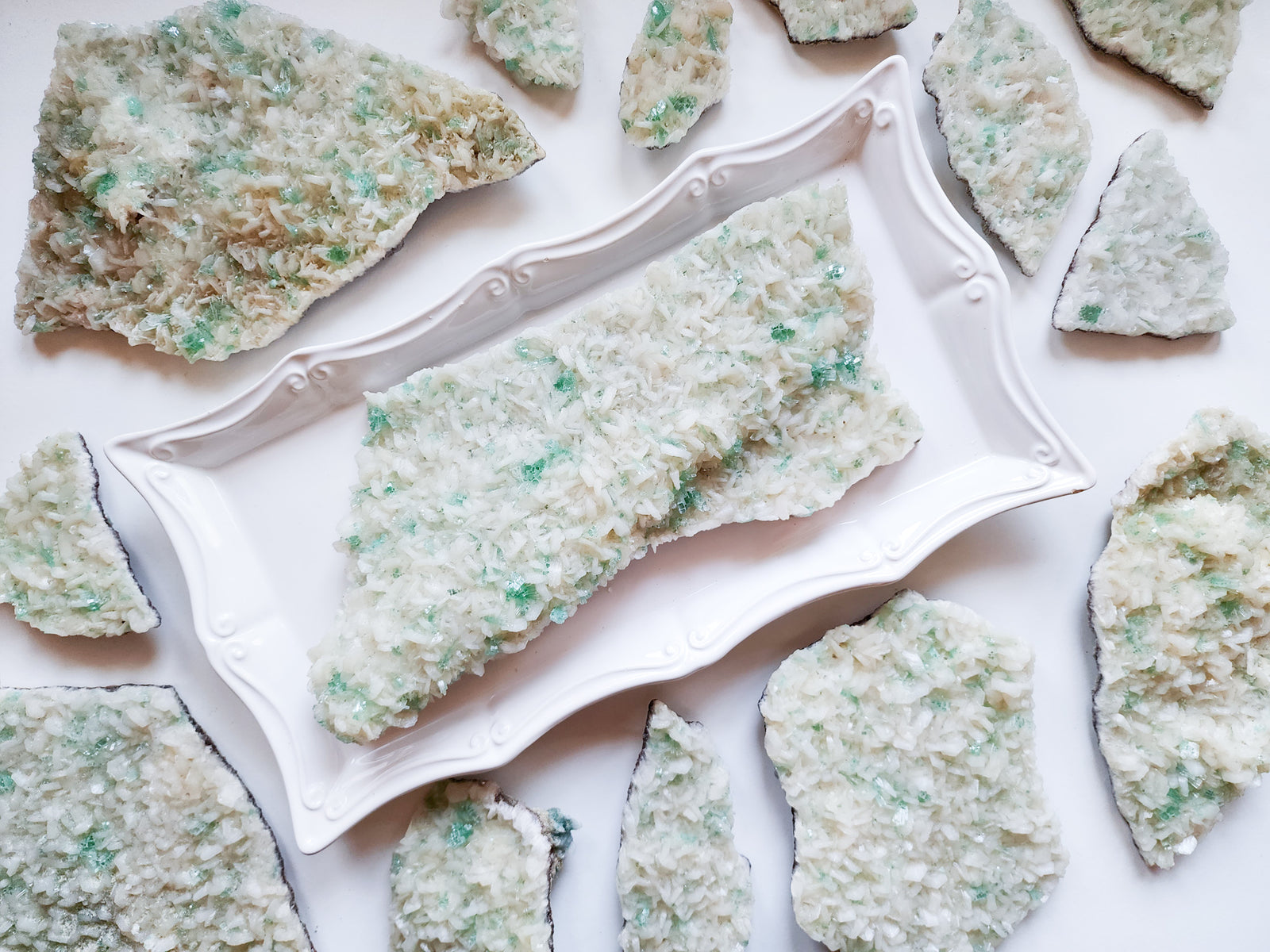 Green Apophyllite & Stilbite Slab