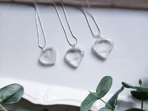 Clear Quartz Heart Necklace