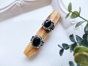 Masculine Line Sterling Ring || Onyx Om Band