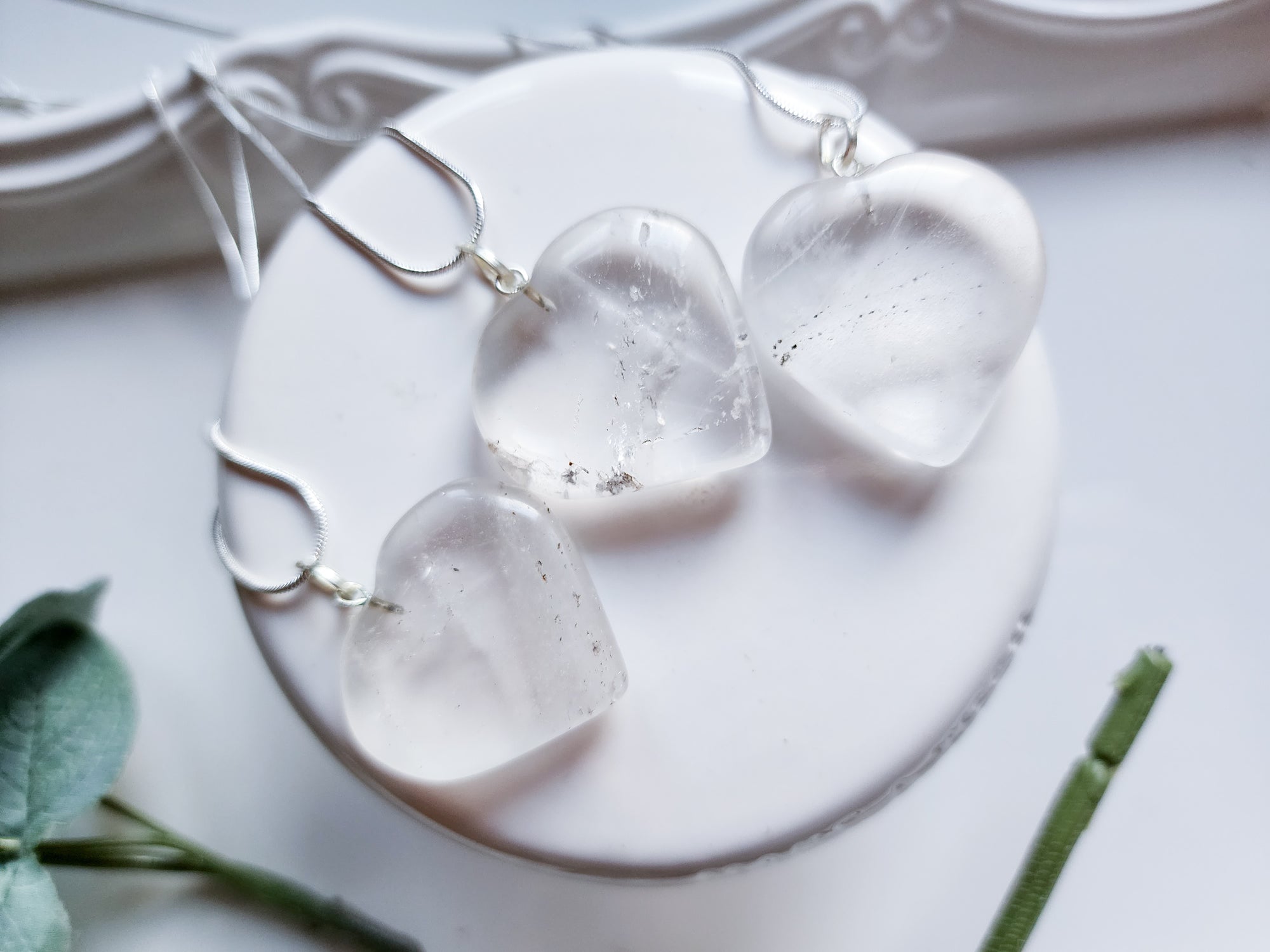 Clear Quartz Heart Necklace