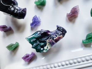 Fluorite Dragon Skull