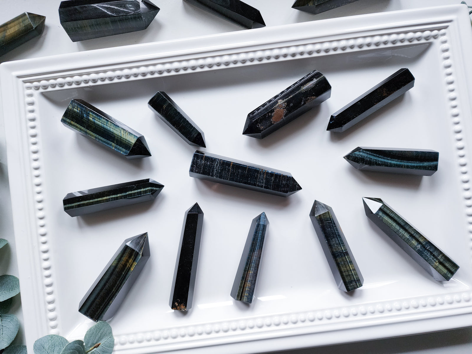 Blue Tiger Eye Point || 6-Sided