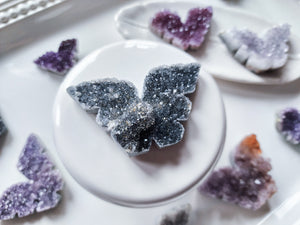 Mini Geode Amethyst Butterfly