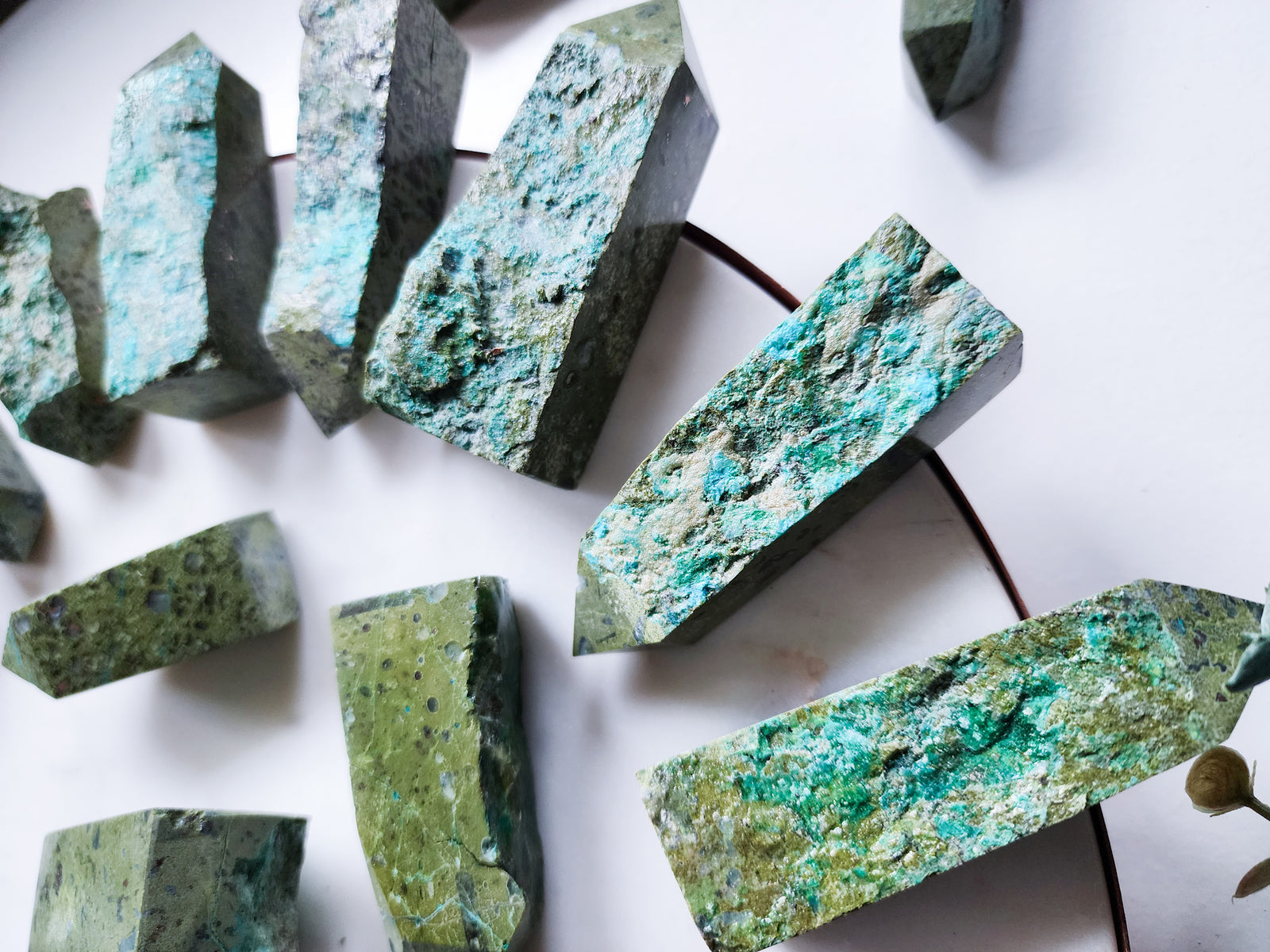 Dioptase Raw & Polished Point