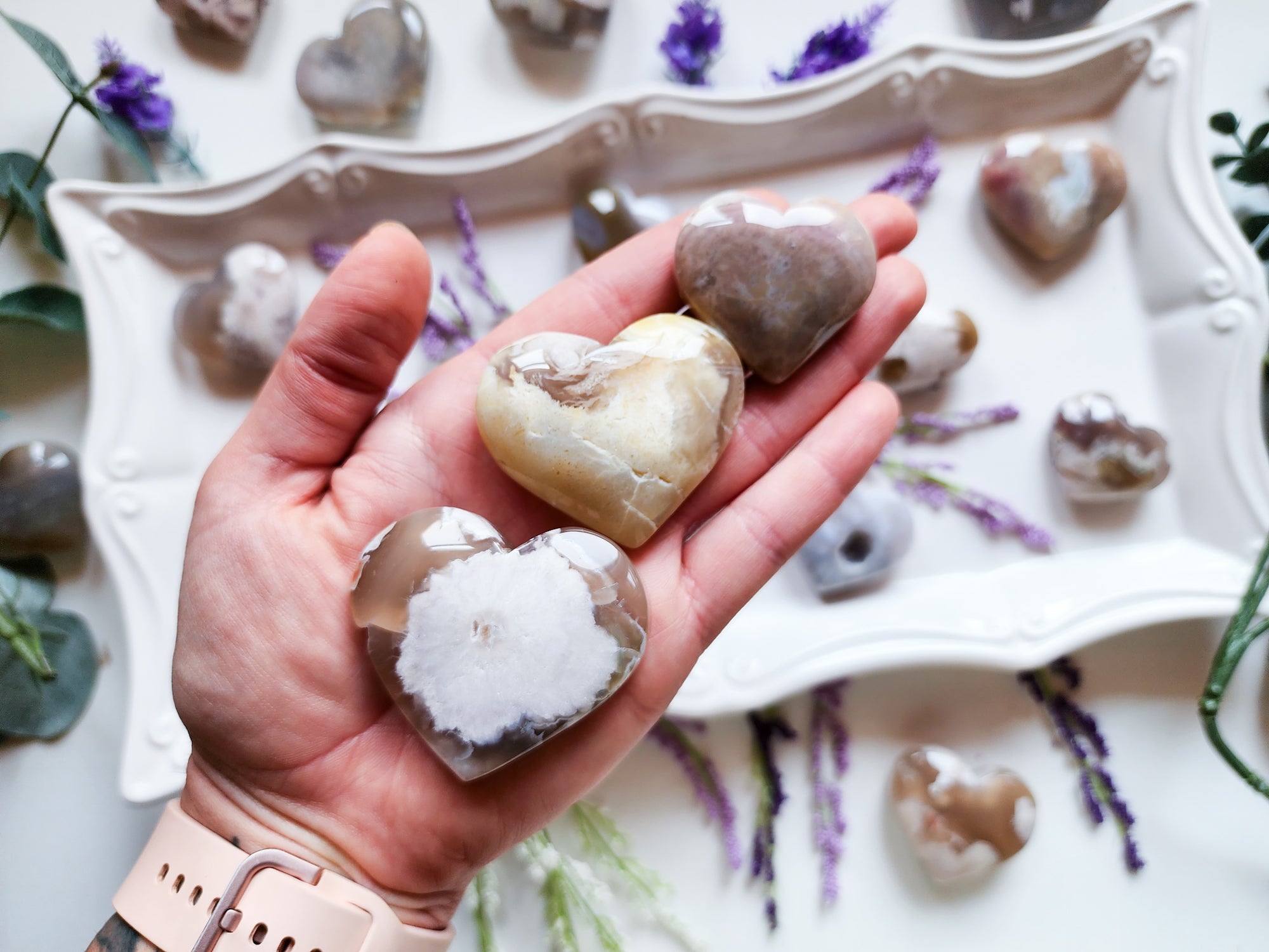 Flower Agate Heart