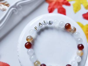 Rainbow Moonstone, Carnelian, & Golden Healer "Fall" Beaded Bracelet || Reiki Infused