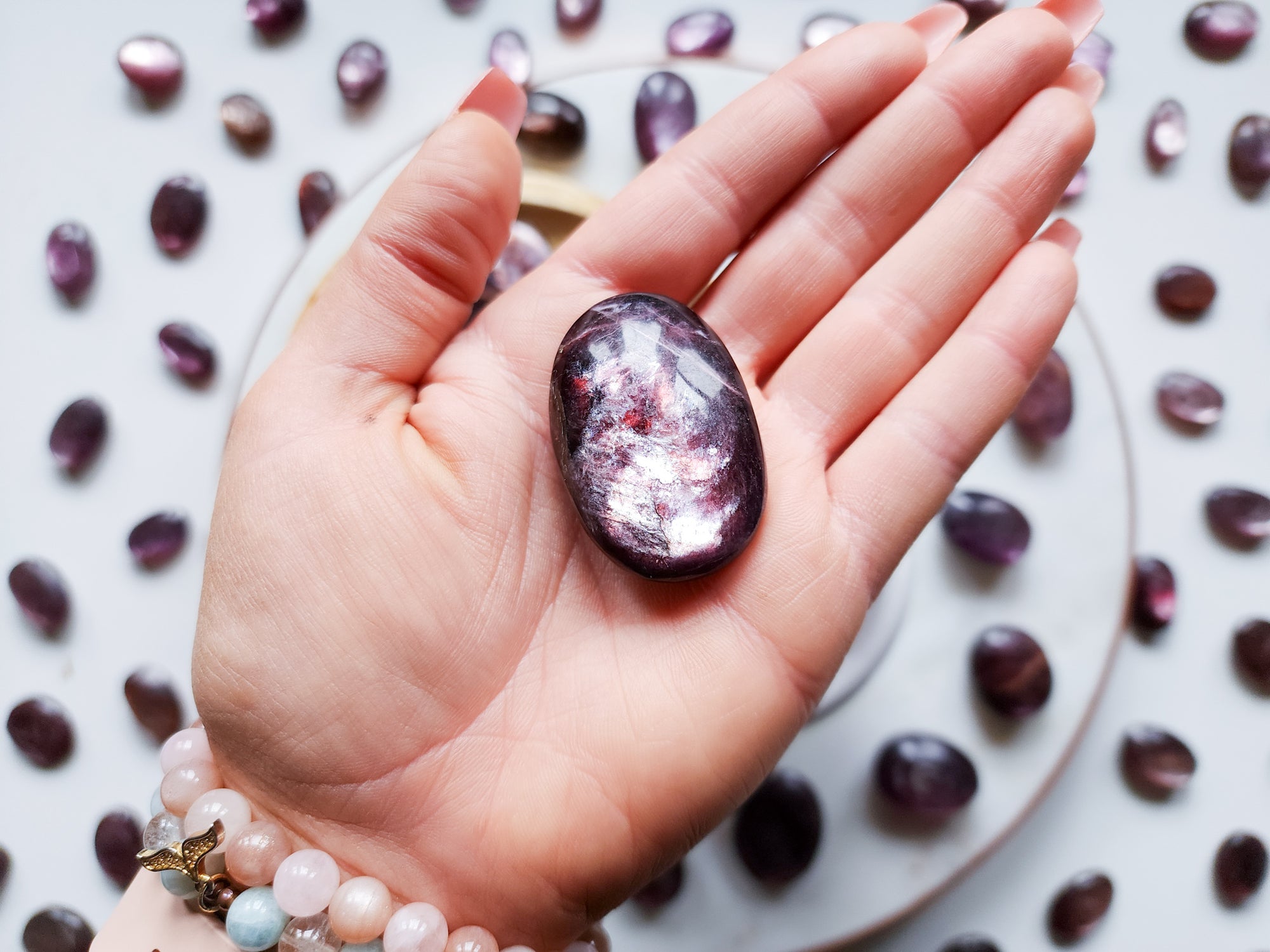 Gem Lepidolite Mini Palms