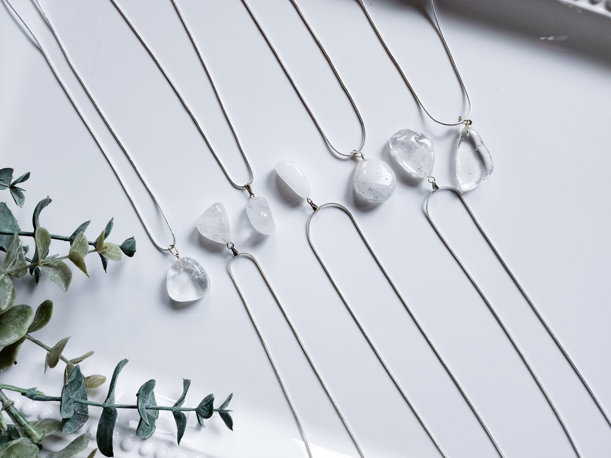 Clear Quartz Tumbled Necklace