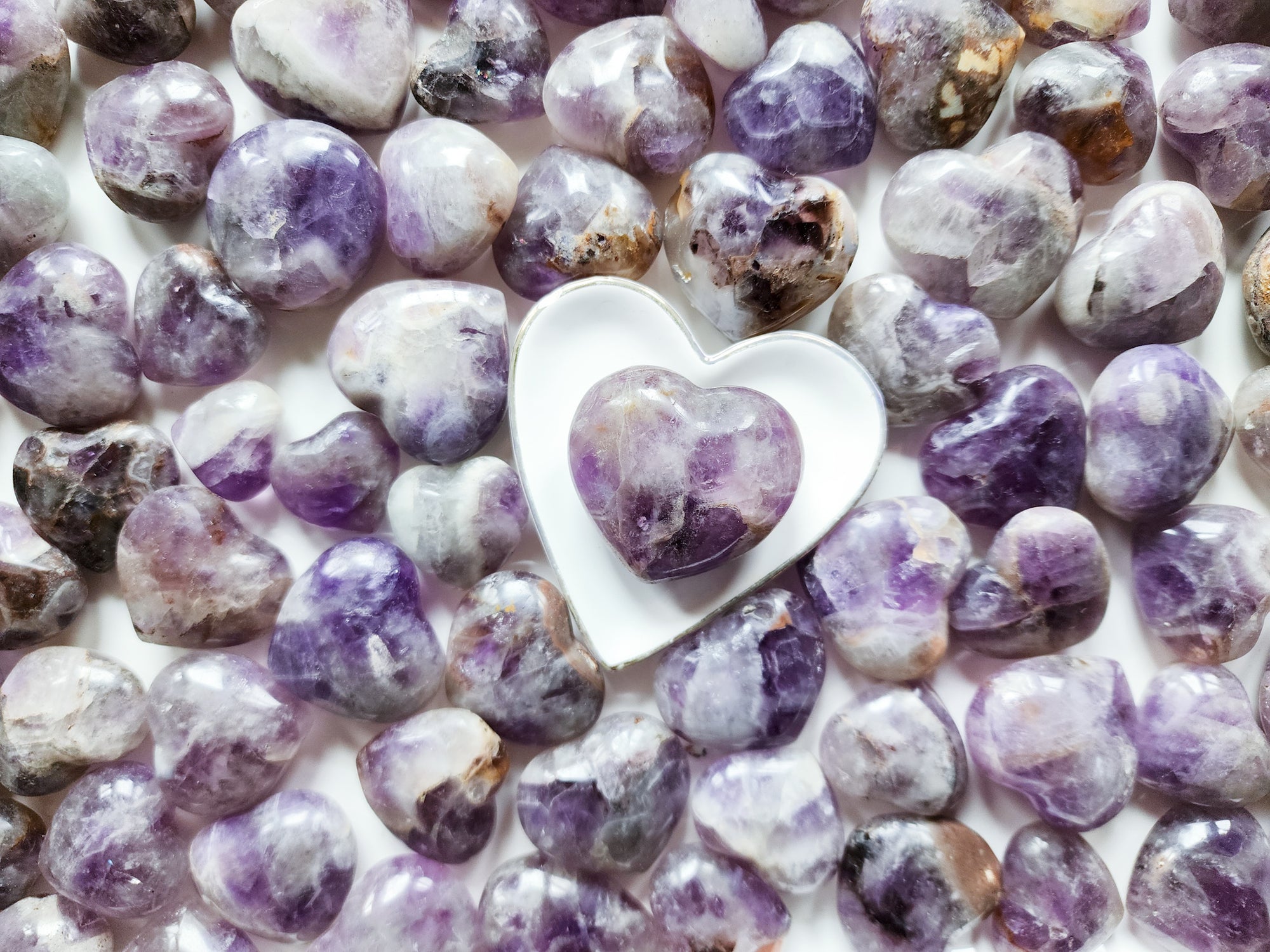 Chevron Amethyst Mini Heart || Madagascar