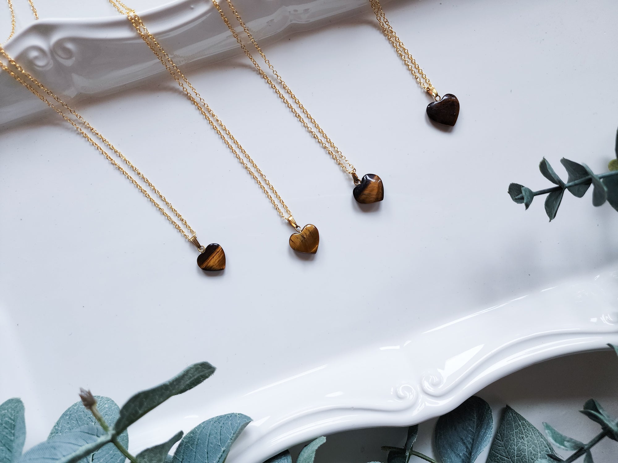 Tiger Eye Heart Necklace