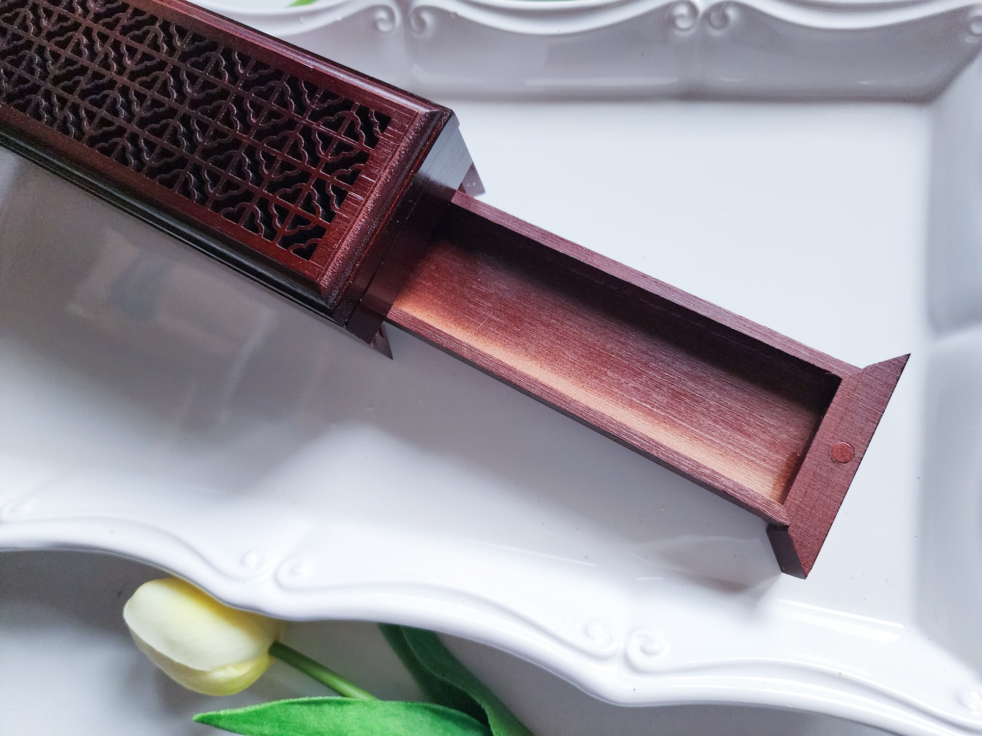 Natural Wood Incense Box Burner