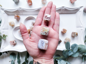 Flower Agate Mini Cube