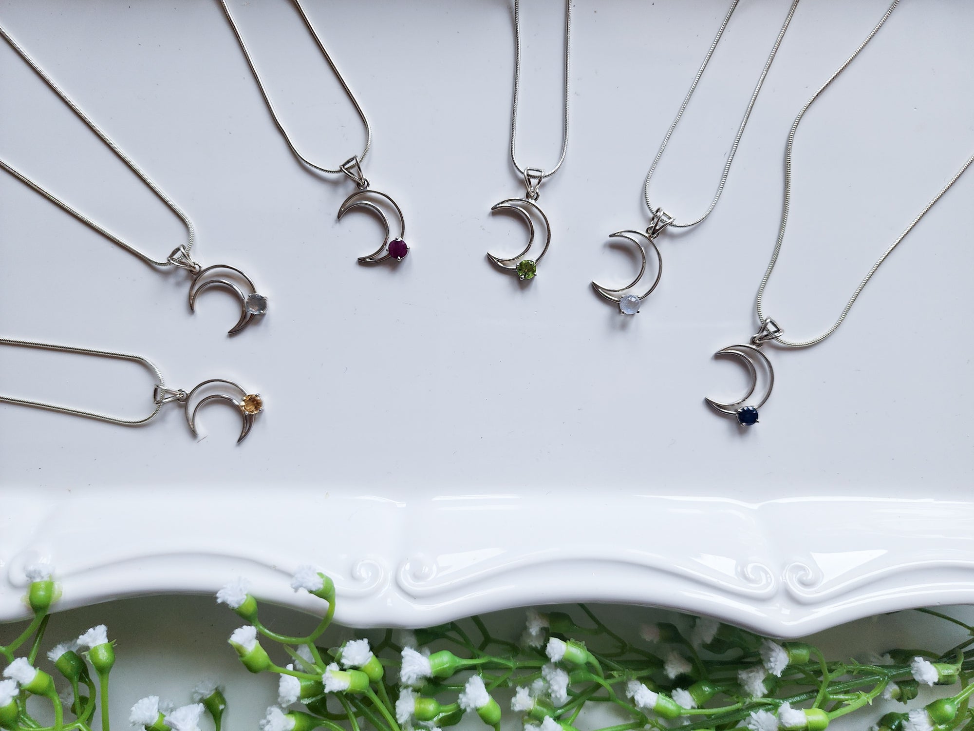 Sterling Silver Crescent Moon Necklace