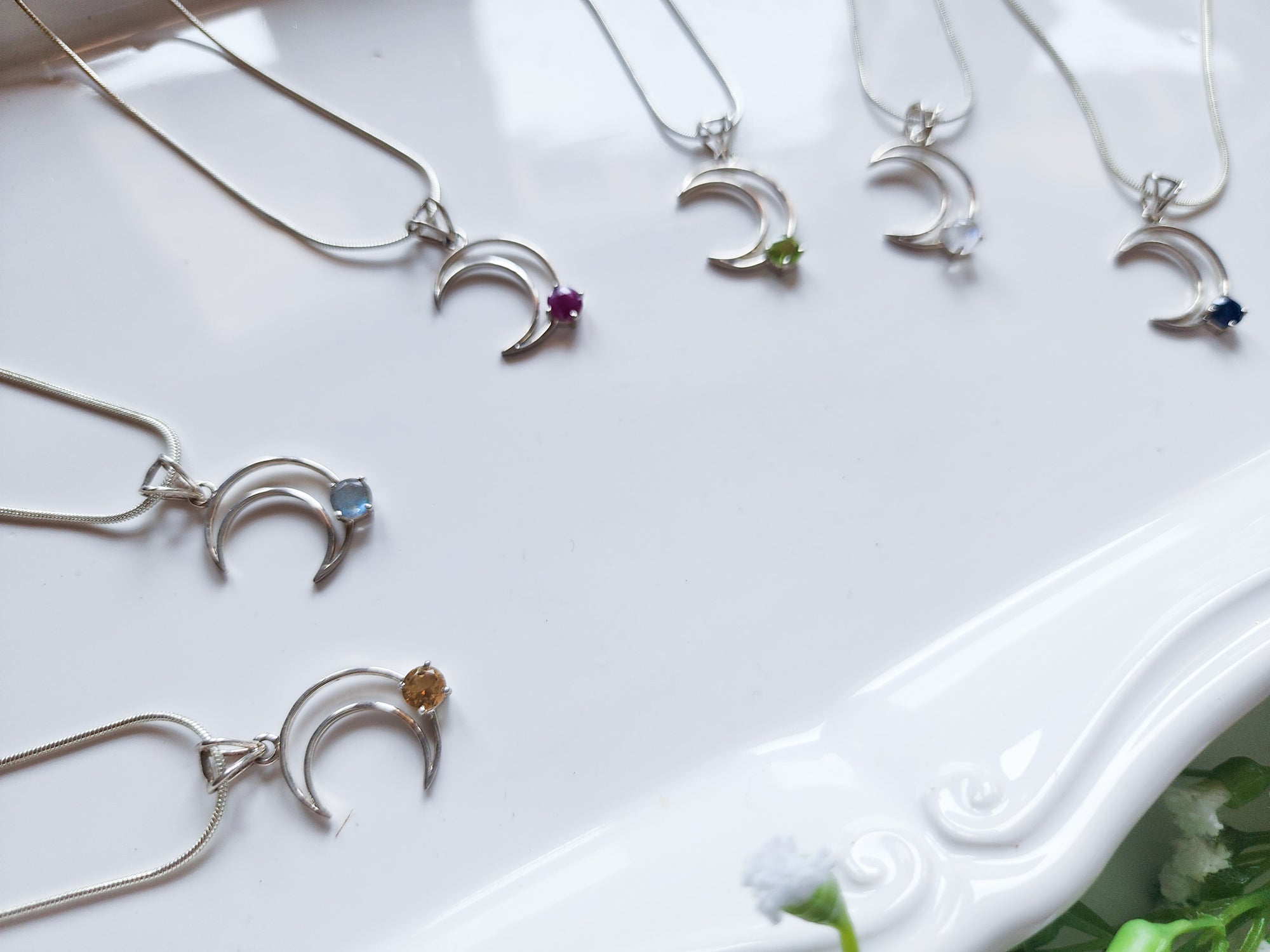 Sterling Silver Crescent Moon Necklace