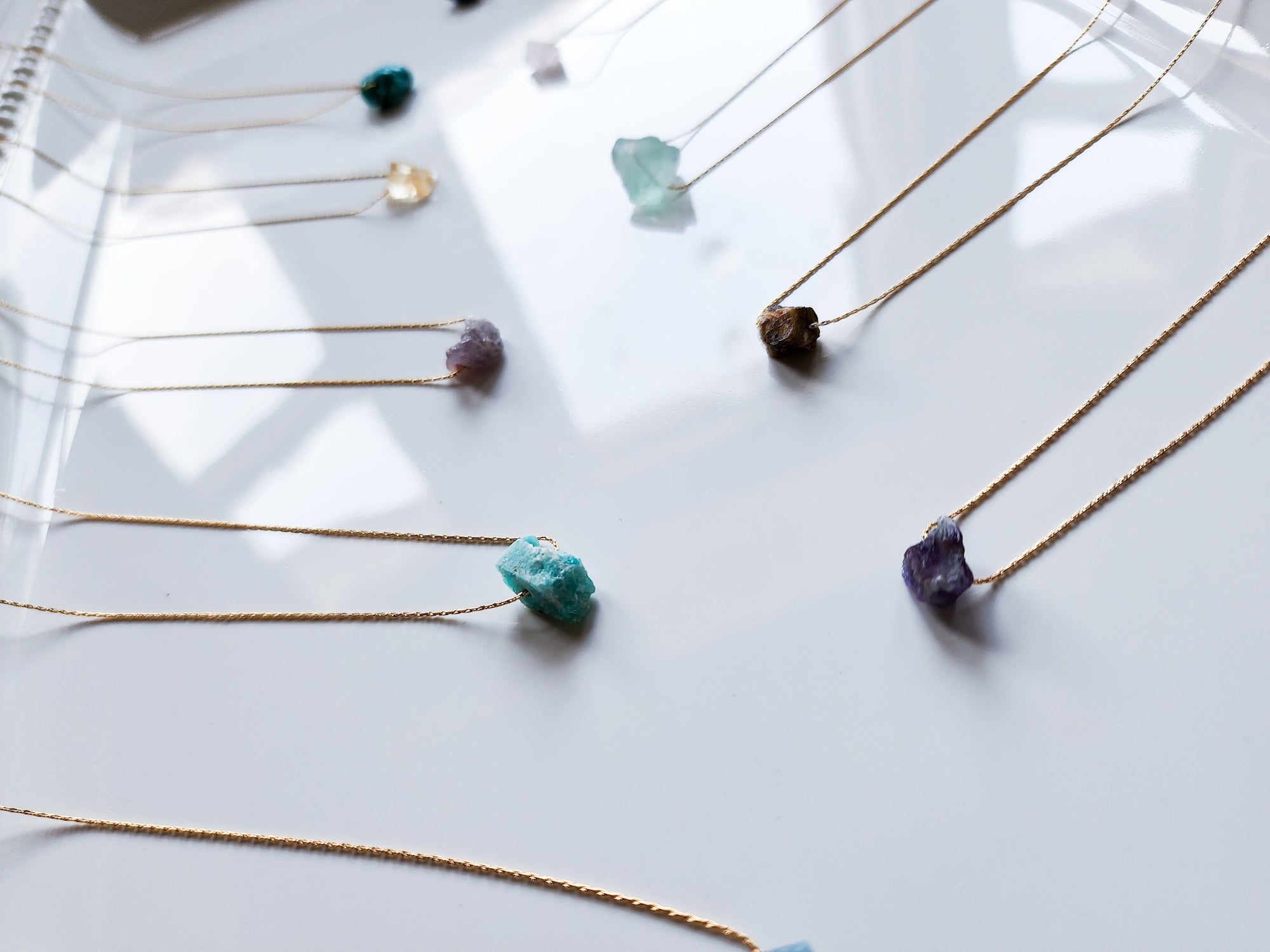 Dainty Gold Raw Crystal Necklace