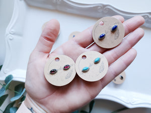 Dainty Evil Eye Post Sterling Earrings