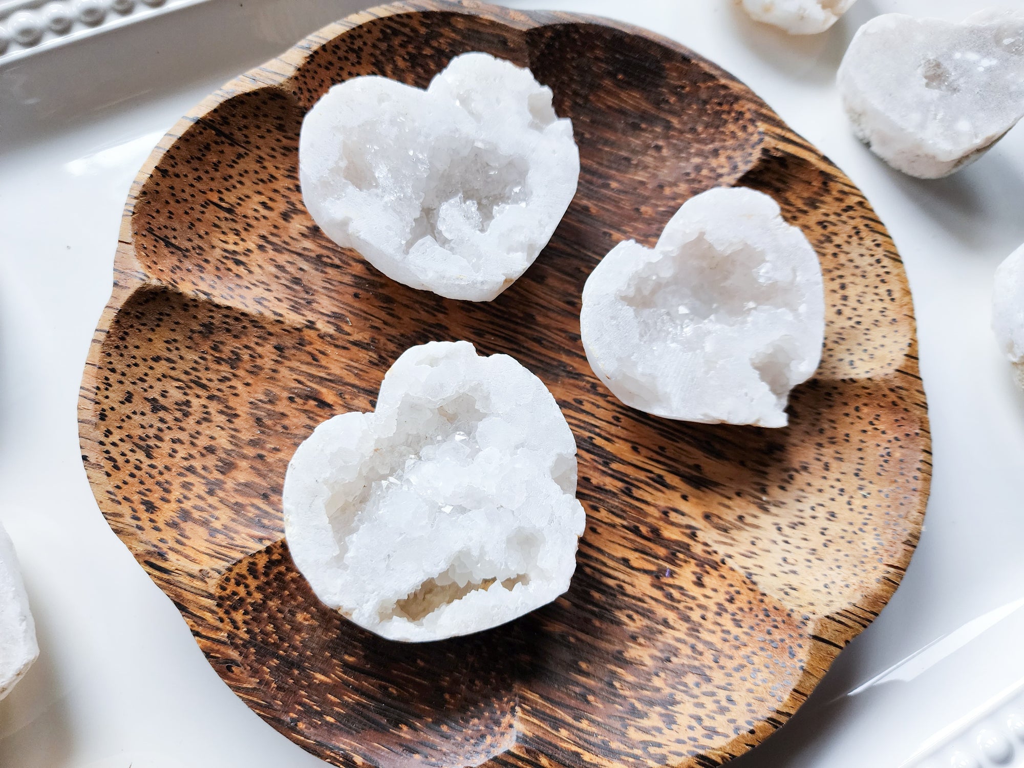 Druzy Quartz Hearts