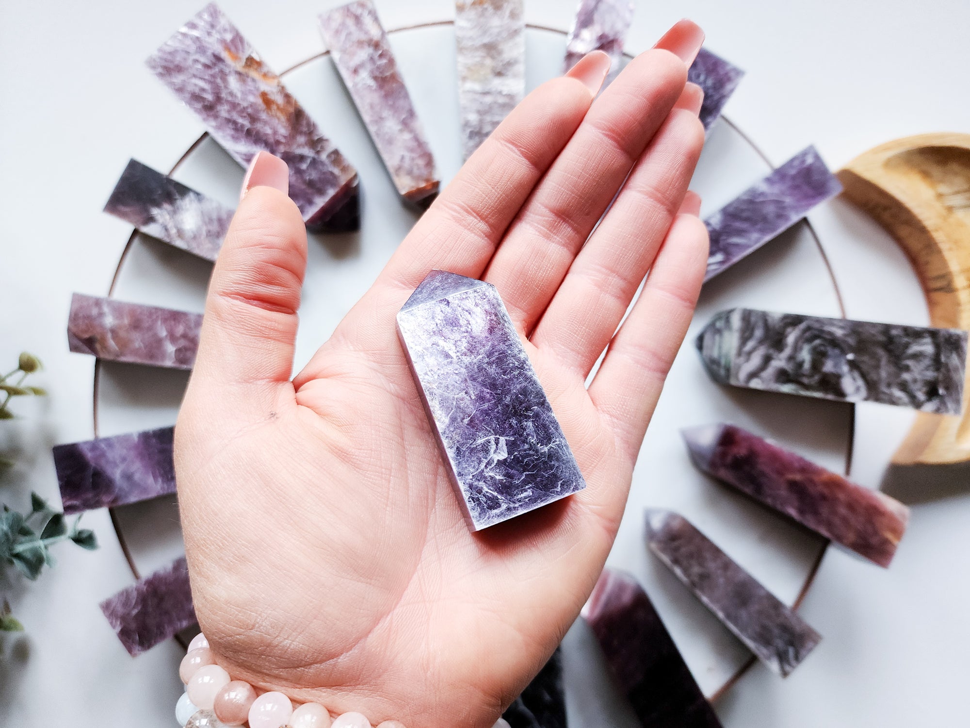 Gem Lepidolite Points