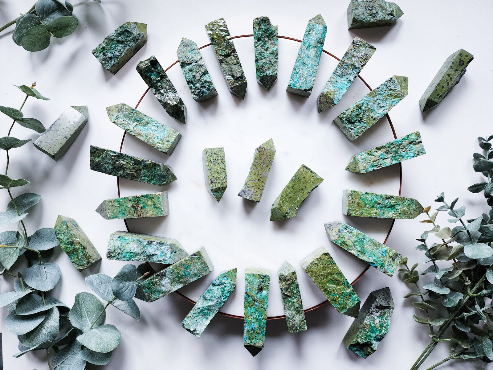 Dioptase Raw & Polished Point