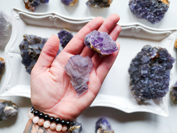 Indigo Fluorite Raw Cubic Angelic Roots