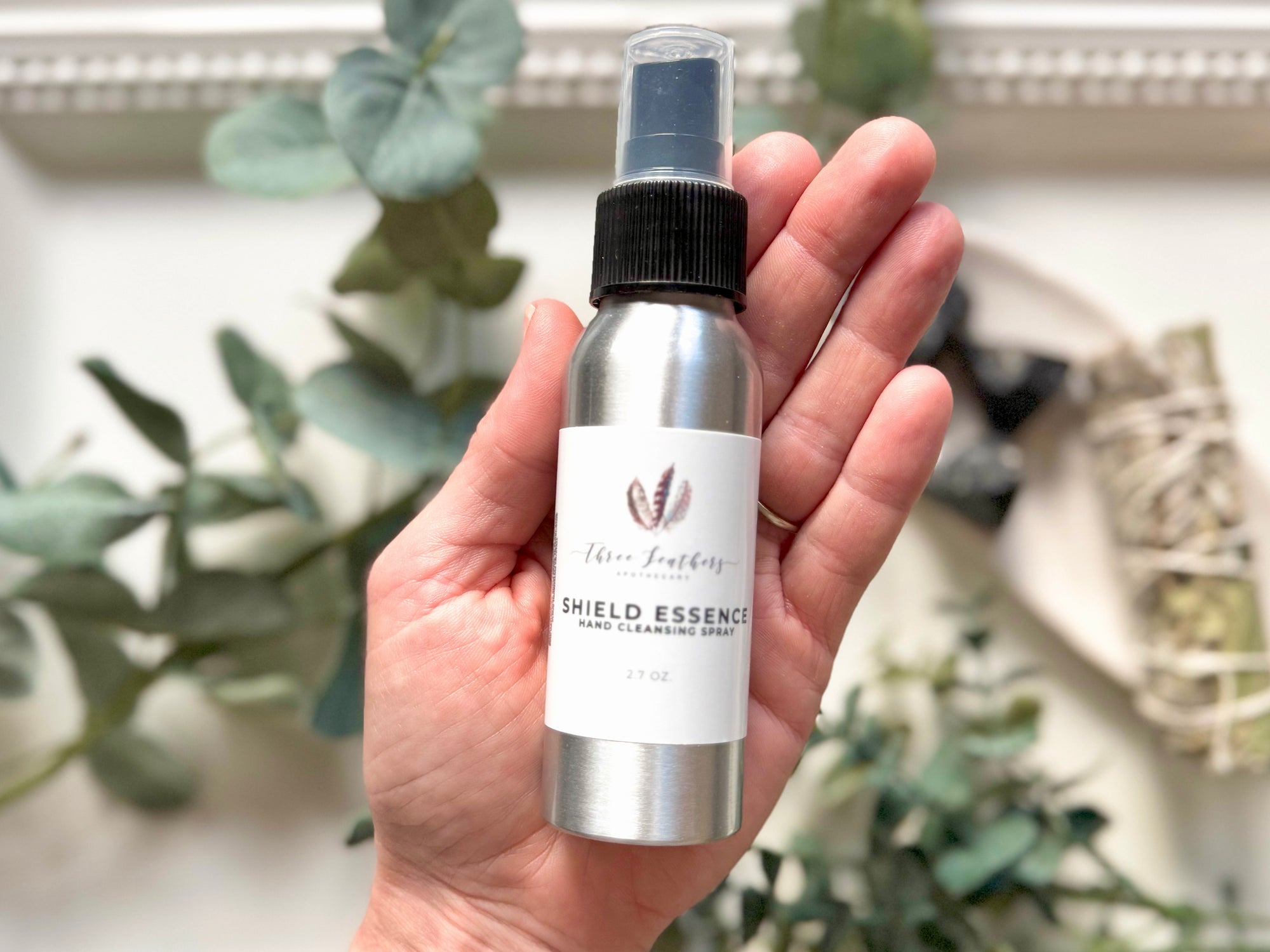 Shield Essence Hand Cleansing 2.7oz Spray|| Three Feathers Apothecary