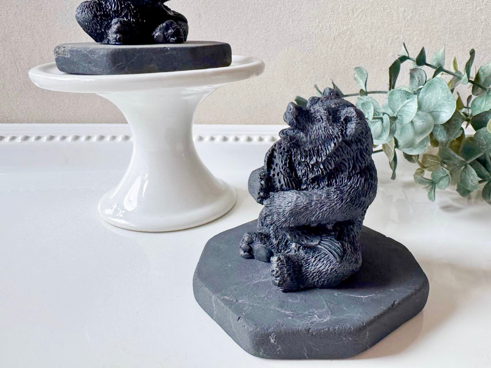 Shungite Bear with Fish