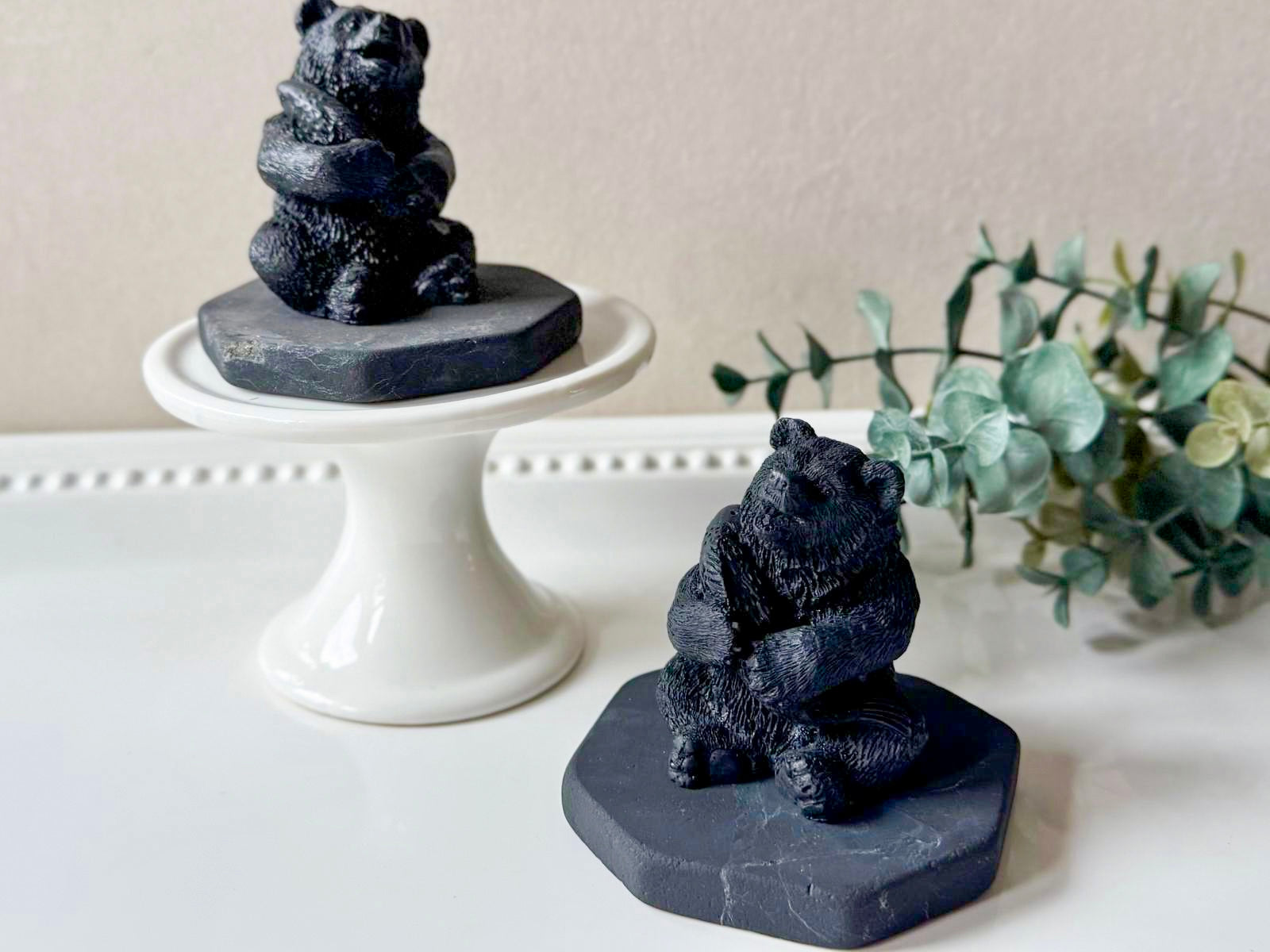Shungite Bear with Fish