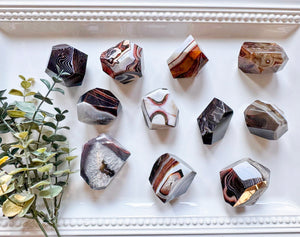 Silk Agate Faceted Free Form