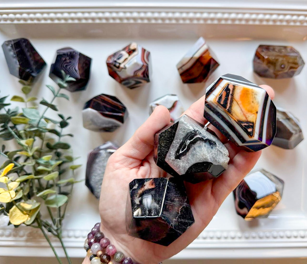 Silk Agate Faceted Free Form