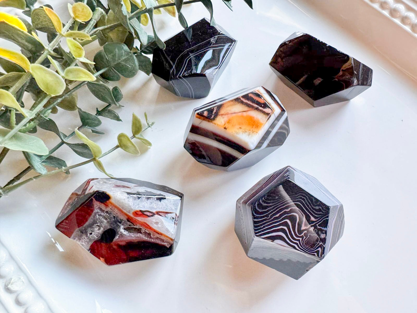 Silk Agate Faceted Free Form