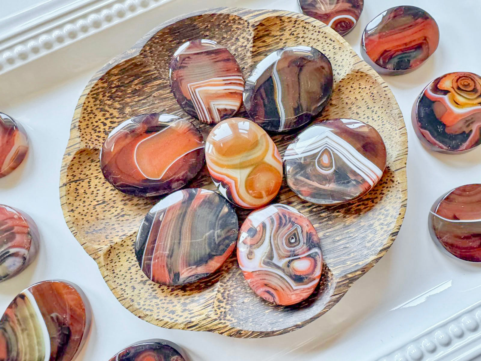 Silk Agate Palm Stone