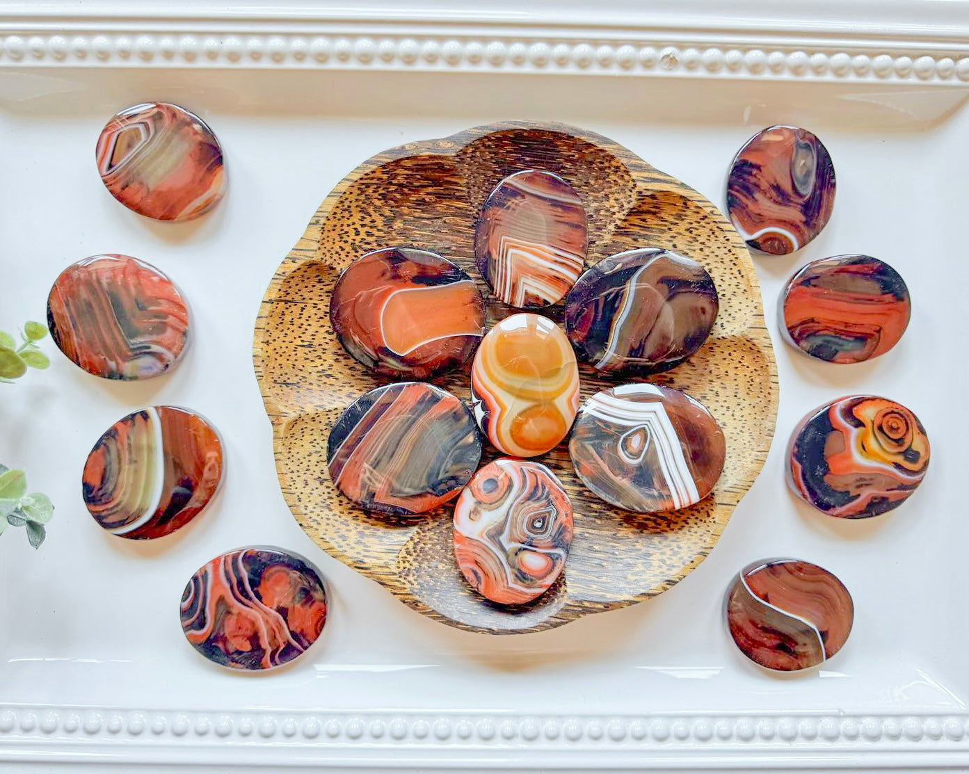 Silk Agate Palm Stone