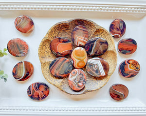 Silk Agate Palm Stone