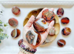 Silk Agate Palm Stone