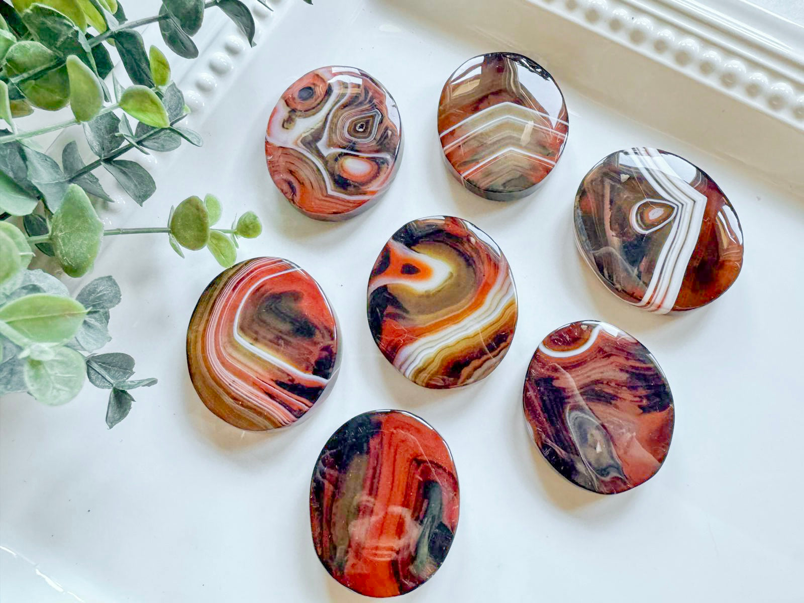 Silk Agate Palm Stone