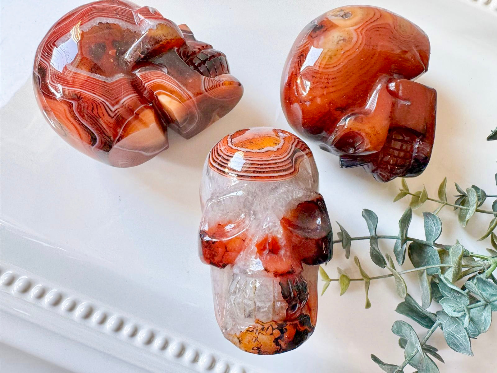 Silk Agate Skull