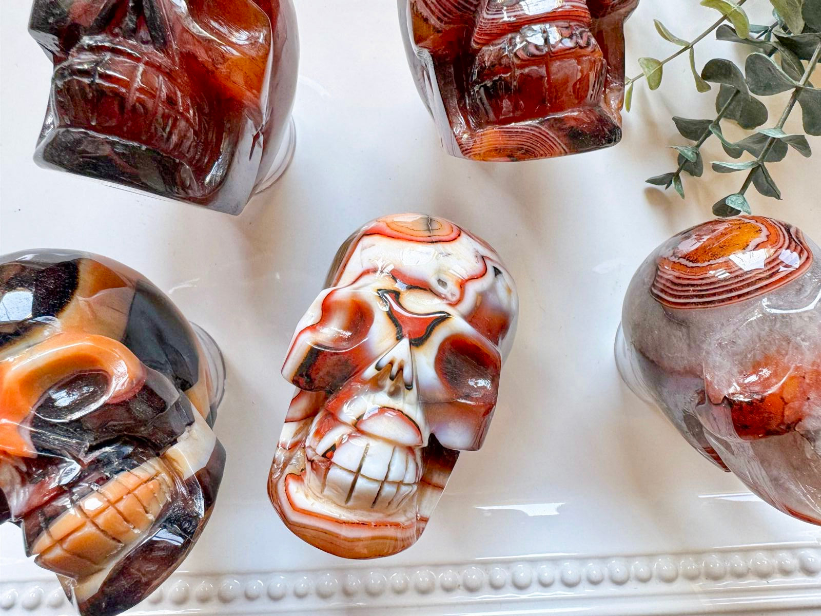 Silk Agate Skull